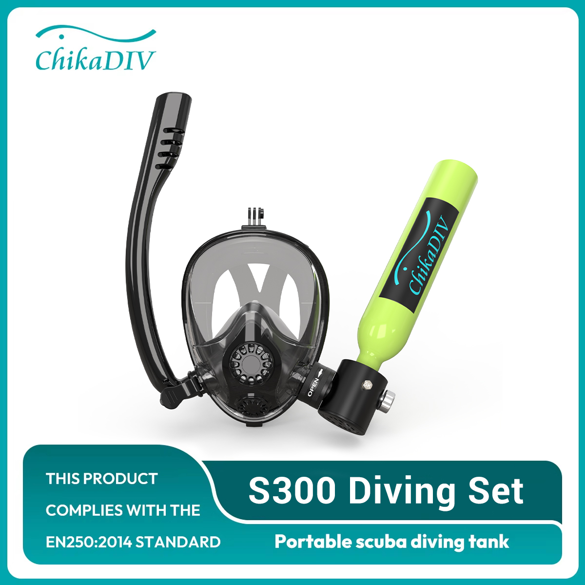 Oxygen Mask Non-Rebreather - ชิค้าดีวี หน้ากากดำน้ำแบบเต็มหน้า 0.5 ลิตร พร้อมชุดถังดำน้ำขนาดเล็ก ระบบหายใจใต้น้ำ