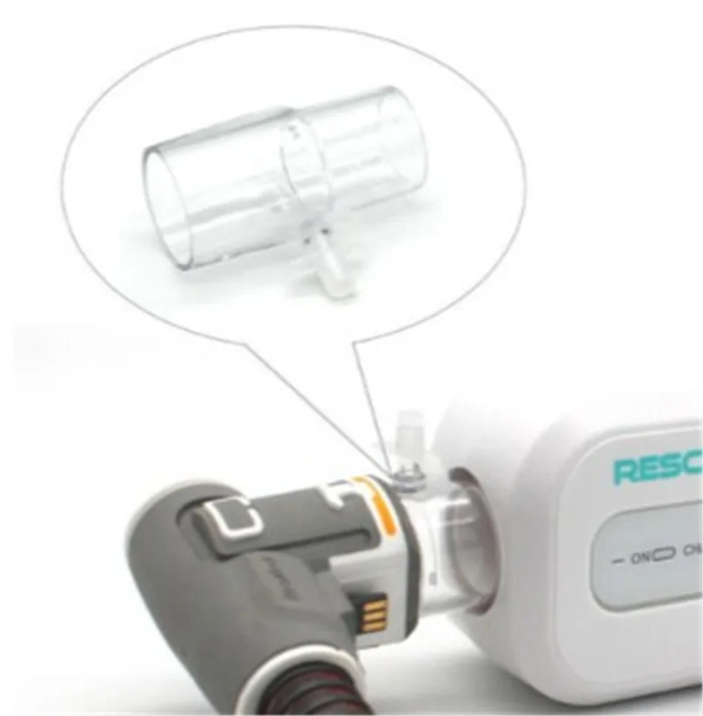 Oxygen Mask Non-Rebreather - อะแดปเตอร์หน้ากากช่วยหายใจสำหรับเครื่องช่วยหายใจชนิดออกซิเจน ที-วาล์ว สำหรับการดมยาสลบ ข้อต่อท่อ อุปกรณ์ช่วยหายใจสำหรับใช้ในบ้าน สำหรับทุกเพศ