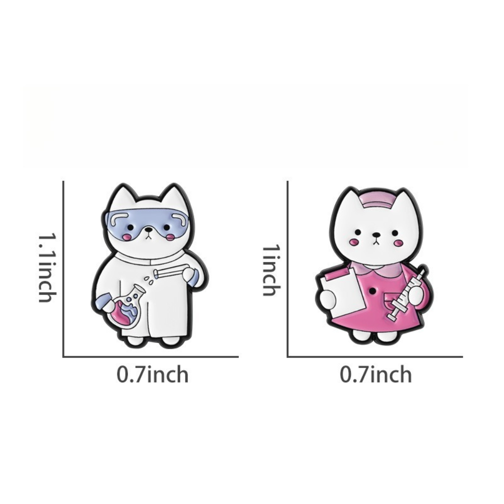 เข็มกลัดรูปแมวน่ารัก บุคลากรทา - Medical Lab Images บทวิจารณ์และราคา